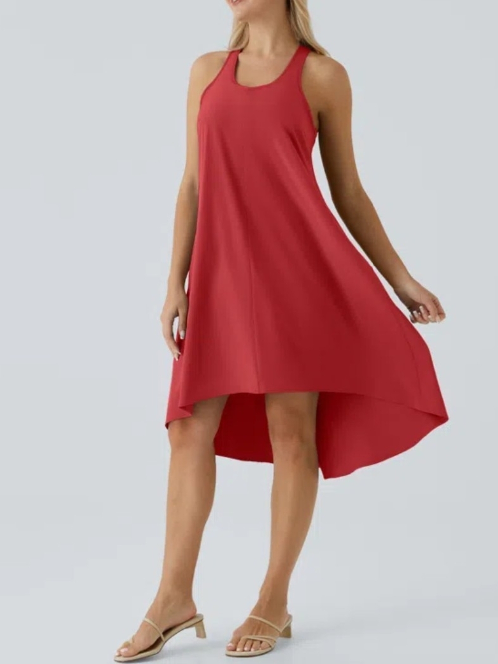 Halara Breezeful™ RacerPocket High Low Flowy Midi Quick Dry Dress Large NWT